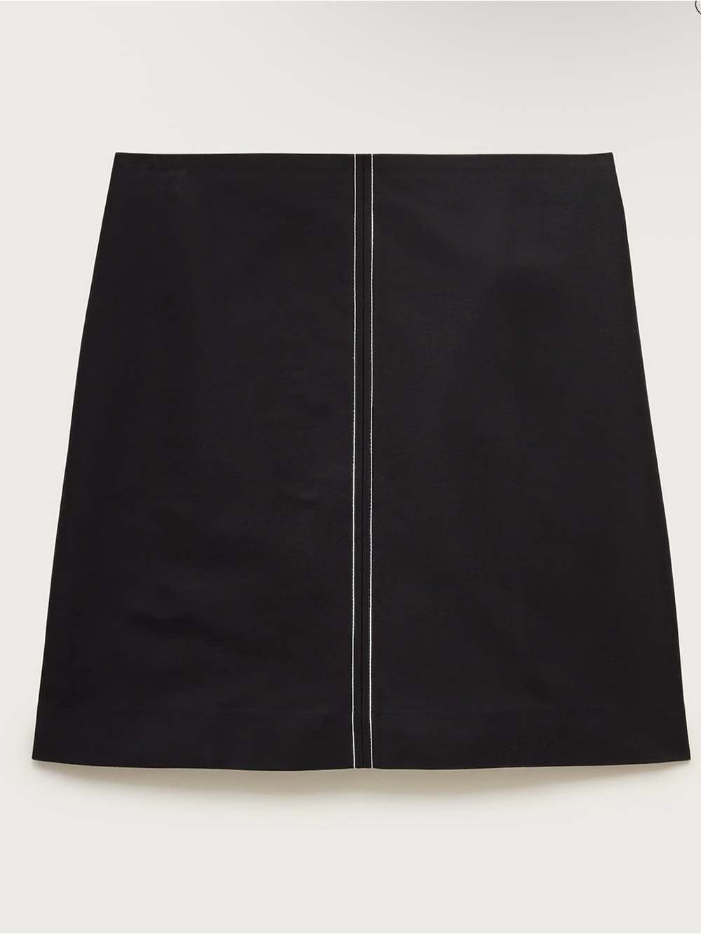 J. Crew Black Skirt with Contrast stitch double cotton